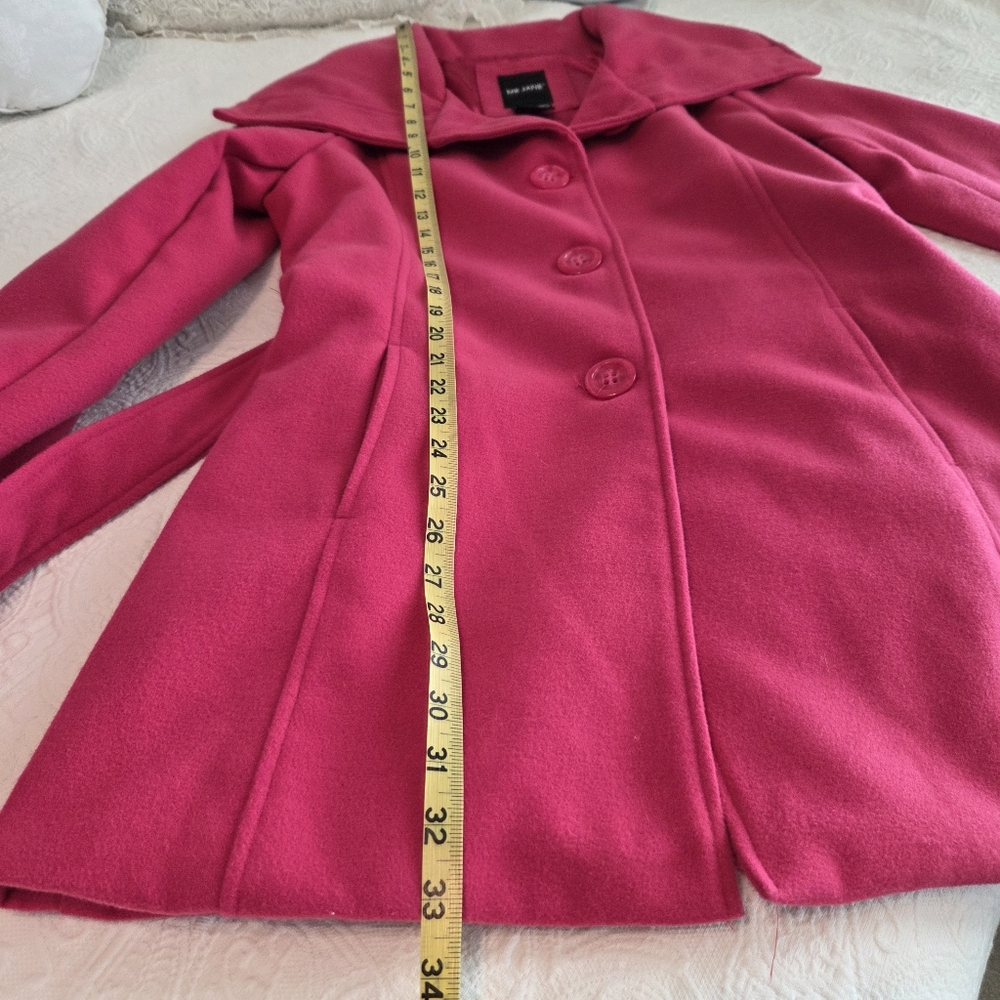Me Jane Raspberry Funnel Neck Coat - Picture 5 of 13